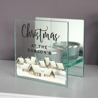 Personalised Christmas Village Mirrored Glass Tea Light Holder Extra Image 1 Preview